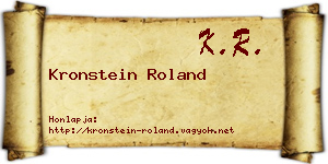 Kronstein Roland névjegykártya